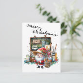 サンタクロース魚釣りオンクリスマスデー シーズンポストカード (スタンド正面)