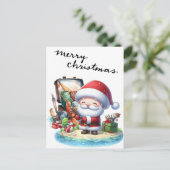 サンタクロース魚釣りオンクリスマスデー シーズンポストカード (スタンド正面)