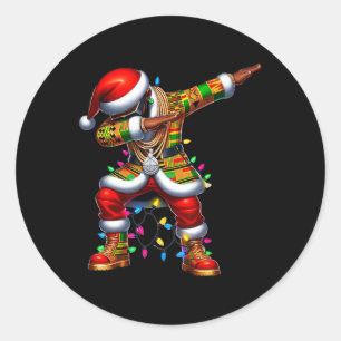 サンタクロース黒アフリカ系アメリカ人クリスマスパジャマ0 ラウンドシール