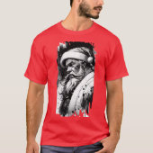 サンタクロース黒インククリスマスTシャツ Tシャツ (正面)