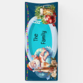 サンタクロース7月のクリスマスプールパーティーバナー 横断幕 (縦)