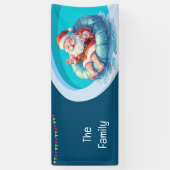 サンタクロース7月のクリスマスプールパーティーバナー 横断幕 (縦)