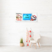 サンタクロース7月のクリスマスプールパーティー 横断幕 (インサイチュ)