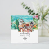 サンタクロース7月のビーチクリスマス 招待状 (スタンド正面)