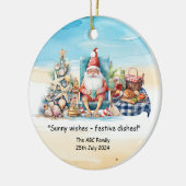 サンタクロース7月の夏のクリスマス セラミックオーナメント (左)