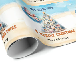 サンタクロース7月の夏のクリスマス ラッピングペーパー