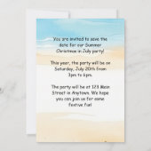 サンタクロース7月の夏のクリスマス 招待状 (裏面)
