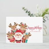 サンタクロース、かわいい鹿、楽しい休暇 (スタンド正面)