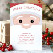 サンタクロース かわいい モダン クリスマス ホリデーパーティー 招待状