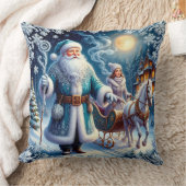 サンタクロース、そり乗り、居心地の良いクリスマス クッション (ブランケット)