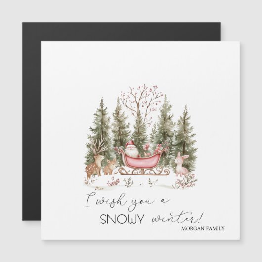 サンタクロース、そり、プレゼントの森のクリスマス (正面/裏面)