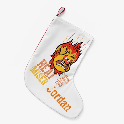 サンタクロース™の熱気取り除かれた年 スモールクリスマスストッキング (正面 (吊り時))