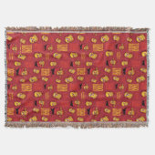 サンタクロース™の熱狂的なパターンのない年 スローブランケット (正面)