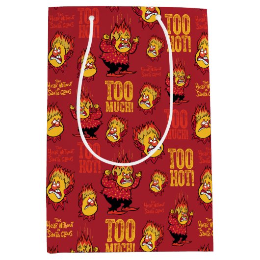 サンタクロース™の熱狂的なパターンのない年 ミディアムペーパーバッグ (正面)