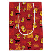 サンタクロース™の熱狂的なパターンのない年 ミディアムペーパーバッグ (裏面)