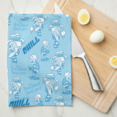 サンタクロース™の雪隠しパターンのない年 キッチンタオル (四つ折り)