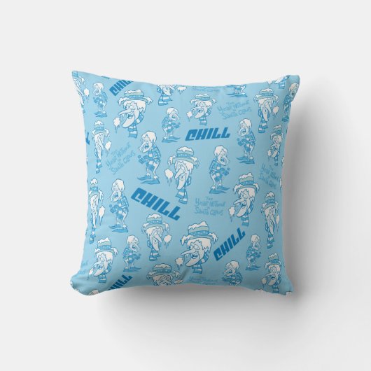 サンタクロース™の雪隠しパターンのない年 クッション (正面)