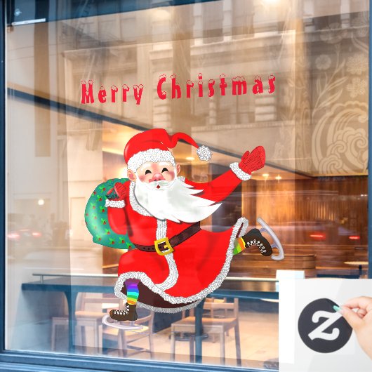 サンタクロース – みんなのためのギフト – Merry Christmas ウィンドウサイン (カフェ窓)