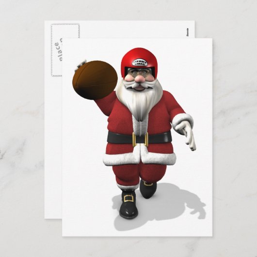 サンタクロース・アメリカンフットボール選手 シーズンポストカード (正面/裏面)