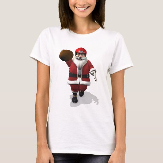 サンタクロース・アメリカンフットボール選手 Tシャツ (正面)