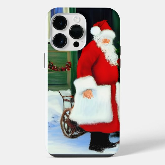 サンタクロース アートワーク iPhone 14 Pro Max ケース (裏面)