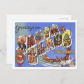 サンタクロース、インディアナヴィンテージ大文字葉書 ポストカード (正面/裏面)