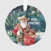 サンタクロース ウエスタンカウボーイ クリスマス オーナメント (正面)
