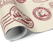 サンタクロース エアメール ホリデー ラッピングペーパー (ロールコーナー)