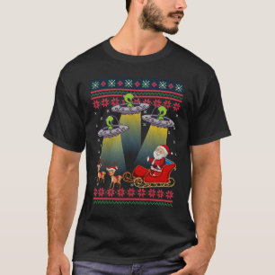 サンタクロース エイリアン インベージョン スペース UFO クリスマス Tシャツ