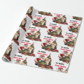 サンタクロース&エンジェルパーソナライズネームクリスマス ラッピングペーパー (アンロールド)