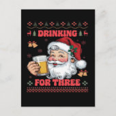 サンタクロース カップル クリスマス 飲酒 (正面)