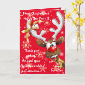 サンタクロース カード (黄色い花)