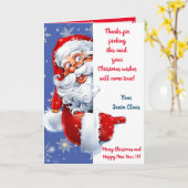 サンタクロース カード (黄色い花)