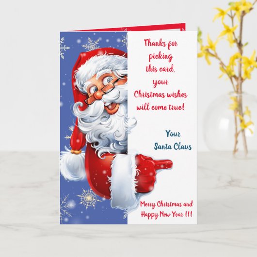 サンタクロース カード (黄色い花)