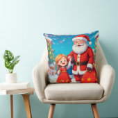 サンタクロース&ガールと抱き枕 クッション (椅子)