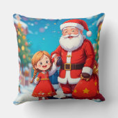 サンタクロース&ガールと抱き枕 クッション (裏面)