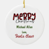 サンタクロース・キッド・クリスマスからの愛 セラミックオーナメント (裏面)
