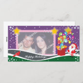 サンタクロース、ギフトボックス、（鳥）ショウジョウコウカンチョウフォトカード シーズンカード (正面/裏面)