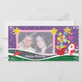 サンタクロース、ギフトボックス、（鳥）ショウジョウコウカンチョウフォトカード シーズンカード (正面)