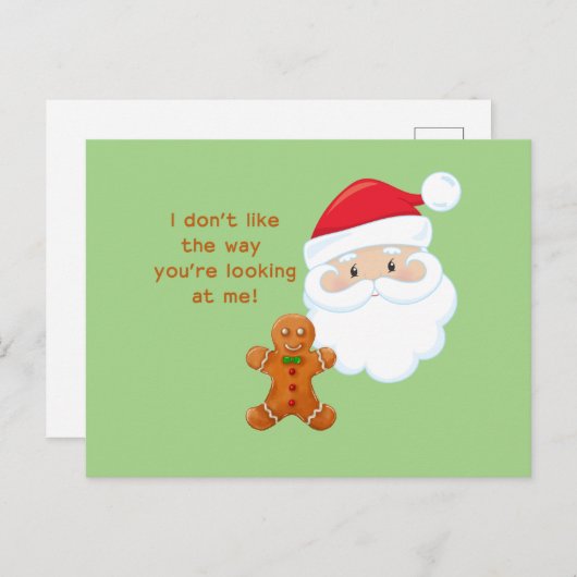 サンタクロース&ギンガーブレッドボーイ シーズンポストカード (正面/裏面)