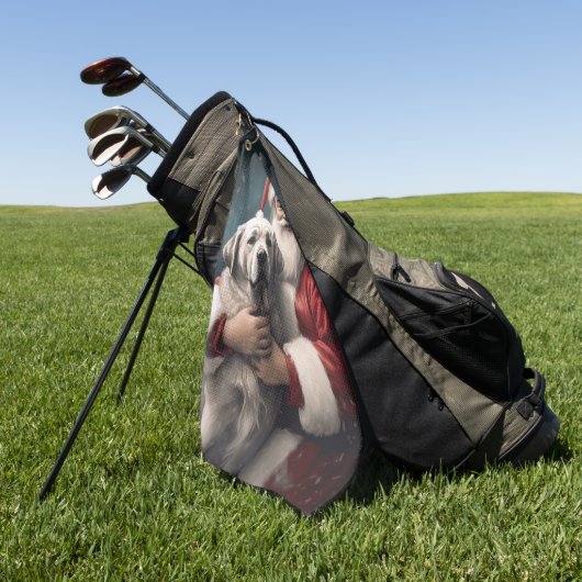 サンタクロース・クリスマスとアナトリアの羊飼い ゴルフタオル (グリーン)