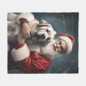 サンタクロース・クリスマスとアナトリアの羊飼い フリースブランケット (正面(横))