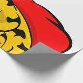 サンタクロース・クリスマスに自転車に乗るキリン ラッピングペーパー (角)