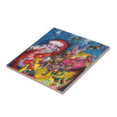 サンタクロース、クリスマスギフトサックと玩具 タイル (側面)