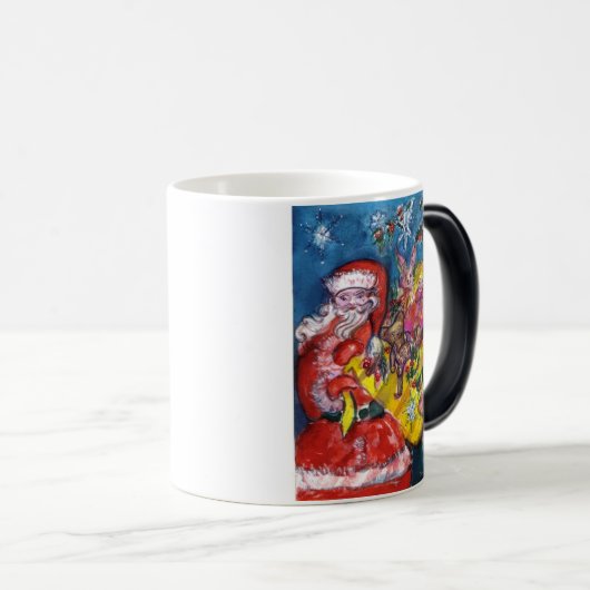 サンタクロース、クリスマスギフトサックと玩具 モーフィングマグカップ (正面右)
