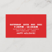 サンタクロース、クリスマスパーティーのチケット招待状 エンクロージャーカード (裏面)