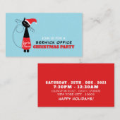 サンタクロース、クリスマスパーティーのチケット招待状 エンクロージャーカード (正面/裏面)