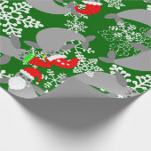 サンタクロース・クリスマスマナティーグリーン ラッピングペーパー (角)