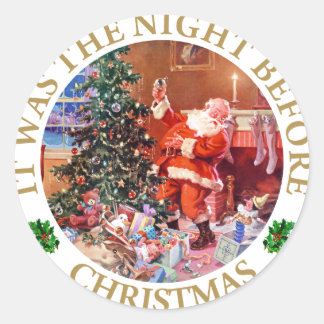 サンタクロース – クリスマス前の夜 ラウンドシール