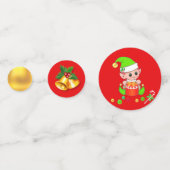 サンタクロース、クリスマス小妖精や小人、くるみクラッカー&ベル コンフェッティ (正面)